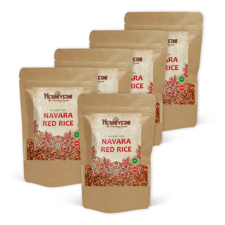 Ris Rött Ayurveda Navara EKO 1kg x 5 paket i gruppen Råvaror & Dryck / Skafferiet / Ris & Korn hos Rawfoodshop Scandinavia AB (1515021-SET5)