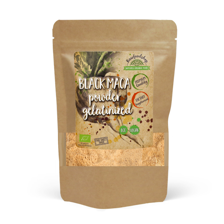 Maca Pulver Svart Gelatiniserat EKO 250g i gruppen Kosttillskott / Örter & Växter / Maca & Ginseng hos Rawfoodshop Scandinavia AB (161325)