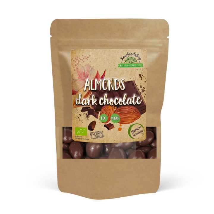 Mandel i Mörk Choklad EKO 100g i gruppen OUTLET 20-80% / Skafferivaror 20-50% / Skafferivaror 20% hos Rawfoodshop Scandinavia AB (20839-1)