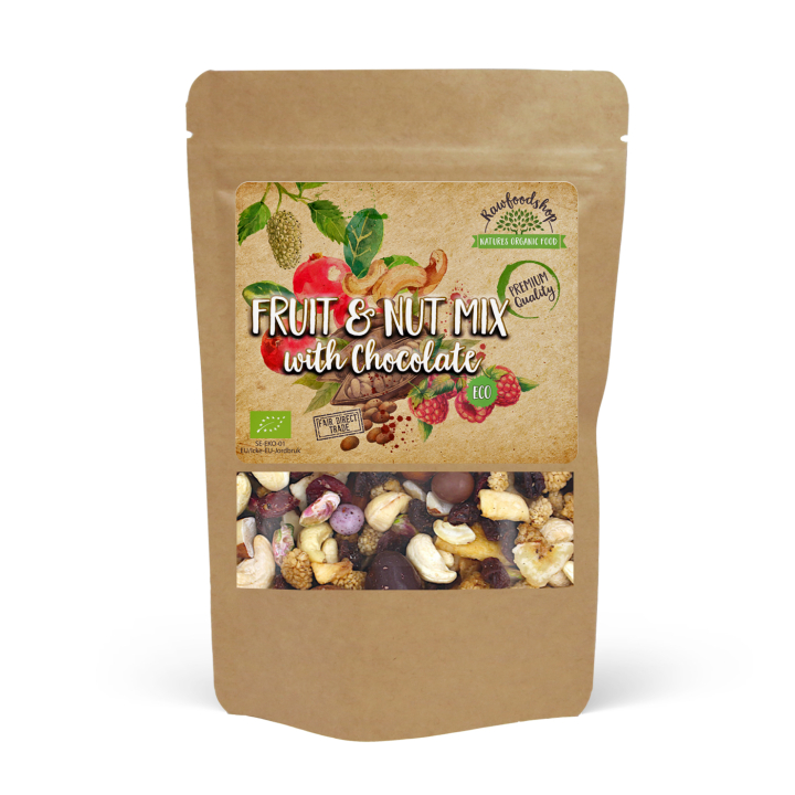 Frukt- & Nötmix med Choklad EKO 200g i gruppen Råvaror & Dryck / Godis & Choklad / Snacks hos Rawfoodshop Scandinavia AB (213982)