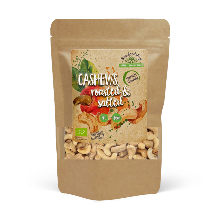 Cashewnötter Rostade & Saltade EKO 200g i gruppen Råvaror & Dryck / Nötter / Cashewnötter hos Rawfoodshop Scandinavia AB (32230FT-0)