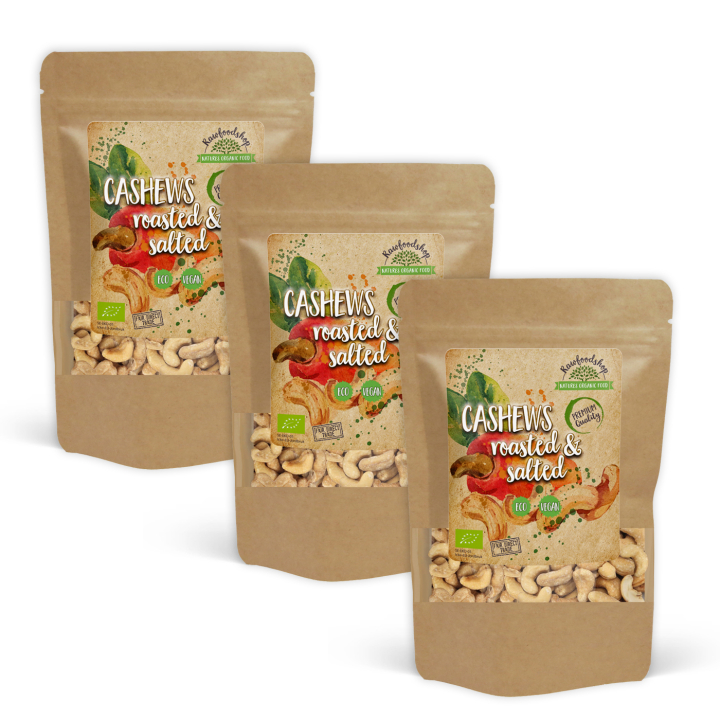 Cashewnötter Rostade & Saltade EKO 1kg x 3 paket i gruppen Råvaror & Dryck / Nötter / Cashewnötter hos Rawfoodshop Scandinavia AB (32230FT1-SET3)