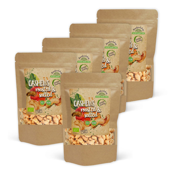 Cashewnötter Rostade & Saltade EKO 1kg x 5 paket i gruppen Råvaror & Dryck / Nötter / Cashewnötter hos Rawfoodshop Scandinavia AB (32230FT1-SET5)