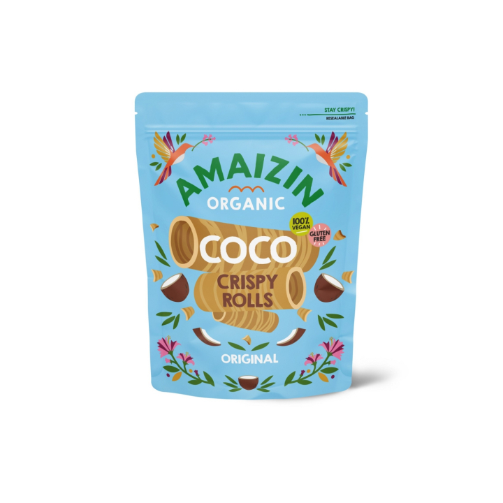 Amaizin Coco Crispy Rolls EKO 140g i gruppen Råvaror & Dryck / Godis & Choklad / Snacks hos Rawfoodshop Scandinavia AB (39060)