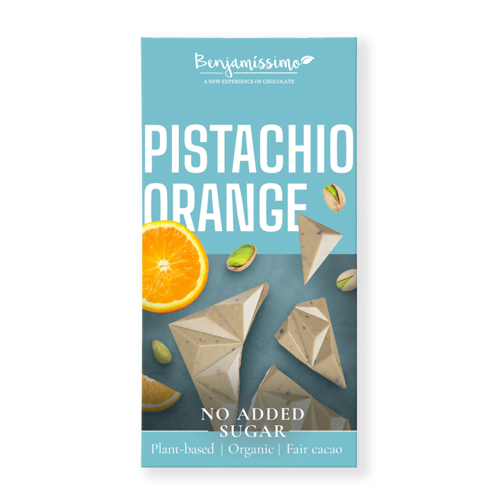 Benjamissimo Choklad Pistage & Apelsin Sockerfri 60g i gruppen Råvaror & Dryck / Godis & Choklad hos Rawfoodshop Scandinavia AB (3960)