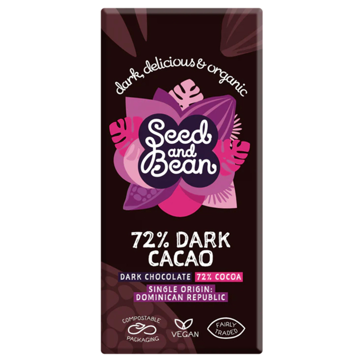 Seed & Bean Choklad Extra Mörk 72% EKO 75g i gruppen Råvaror & Dryck / Godis & Choklad / Choklad & Bars hos Rawfoodshop Scandinavia AB (4308)