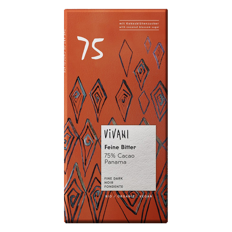 Vivani Choklad Panama 75% EKO 80g i gruppen Råvaror & Dryck / Godis & Choklad / Choklad & Bars hos Rawfoodshop Scandinavia AB (4409)