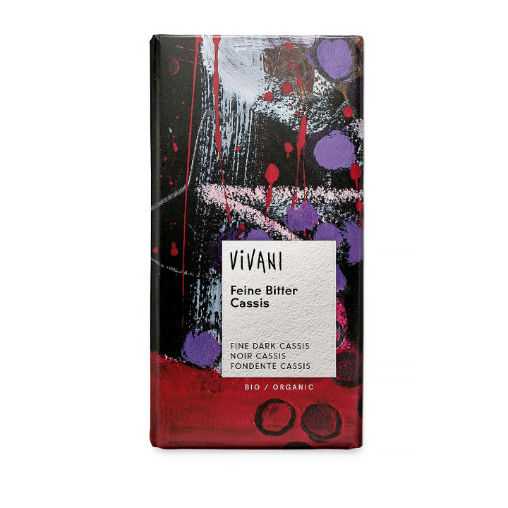 Vivani Choklad Mörk Svarta Vinbär EKO 100g i gruppen Råvaror & Dryck / Godis & Choklad / Choklad & Bars hos Rawfoodshop Scandinavia AB (4495)