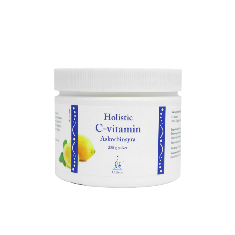 Holistic C-vitamin Askorbinsyra 250g i gruppen Hälsa / Kosttillskott / Vitaminer / Enkla vitaminer hos Rawfoodshop Scandinavia AB (6603)