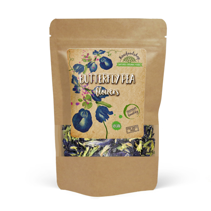 Butterfly Pea Flowers 125g i gruppen Råvaror & Dryck / Bakning / Ätbara blommor hos Rawfoodshop Scandinavia AB (82434125)