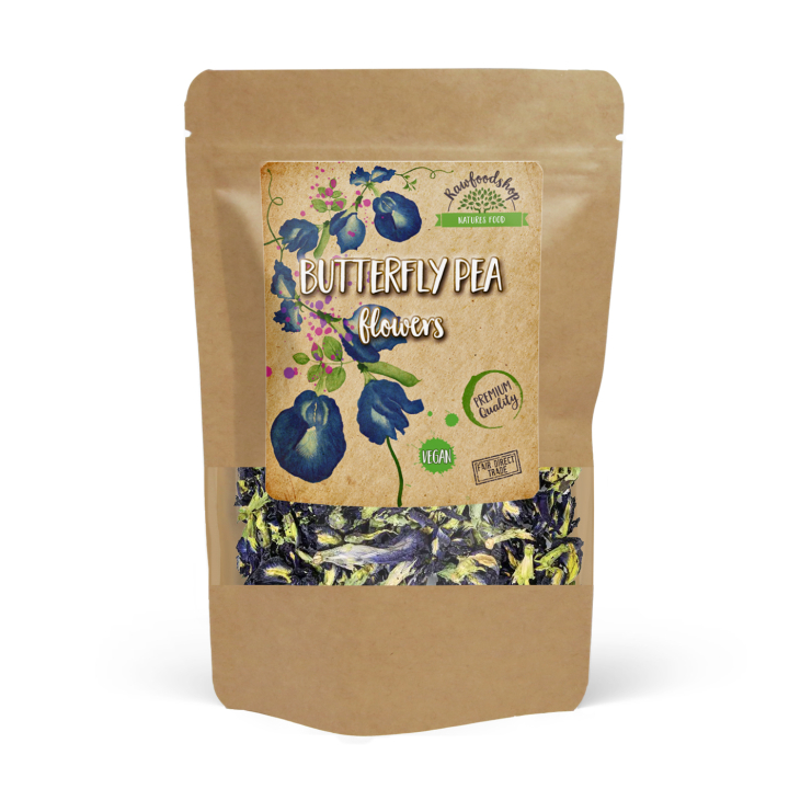 Butterfly Pea Flowers 125g i gruppen Råvaror & Dryck / Bakning / Ätbara blommor hos Rawfoodshop Scandinavia AB (82434125)