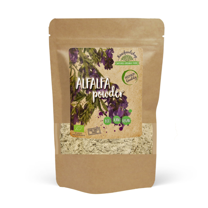 Alfalfa Pulver EKO 125g i gruppen Råvaror & Dryck / Hälsokost / Gröna pulver hos Rawfoodshop Scandinavia AB (A1010)