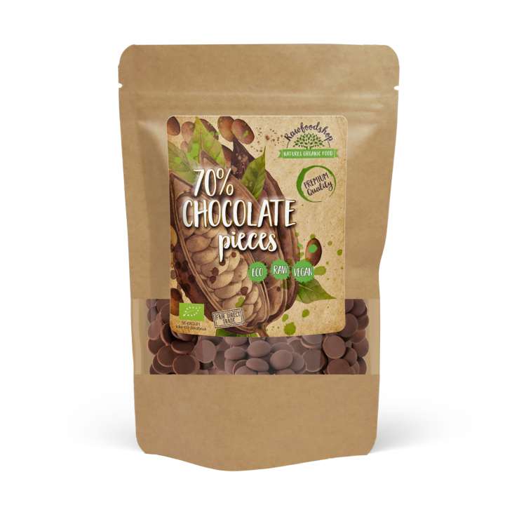 Chokladknappar från Peru 70% EKO 500g i gruppen Råvaror & Dryck / Bakning / Kakaoprodukter hos Rawfoodshop Scandinavia AB (AB0421500)