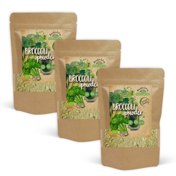 Broccoli Pulver EKO 250g x 3 paket i gruppen Råvaror & Dryck / Hälsokost / Gröna pulver hos Rawfoodshop Scandinavia AB (BKP25-SET3)