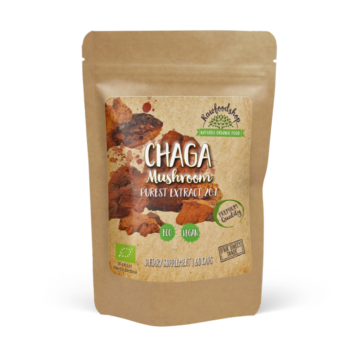 Chaga Extract EKO 400mg 60 kapslar i gruppen Kosttillskott / Örter & Växter / Svampar hos Rawfoodshop Scandinavia AB (CAPSCHA60)