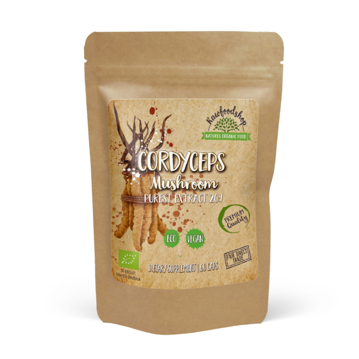 Cordyceps Extract EKO 400mg 60 kapslar i gruppen Kosttillskott / Örter & Växter / Svampar hos Rawfoodshop Scandinavia AB (CAPSCOR60)