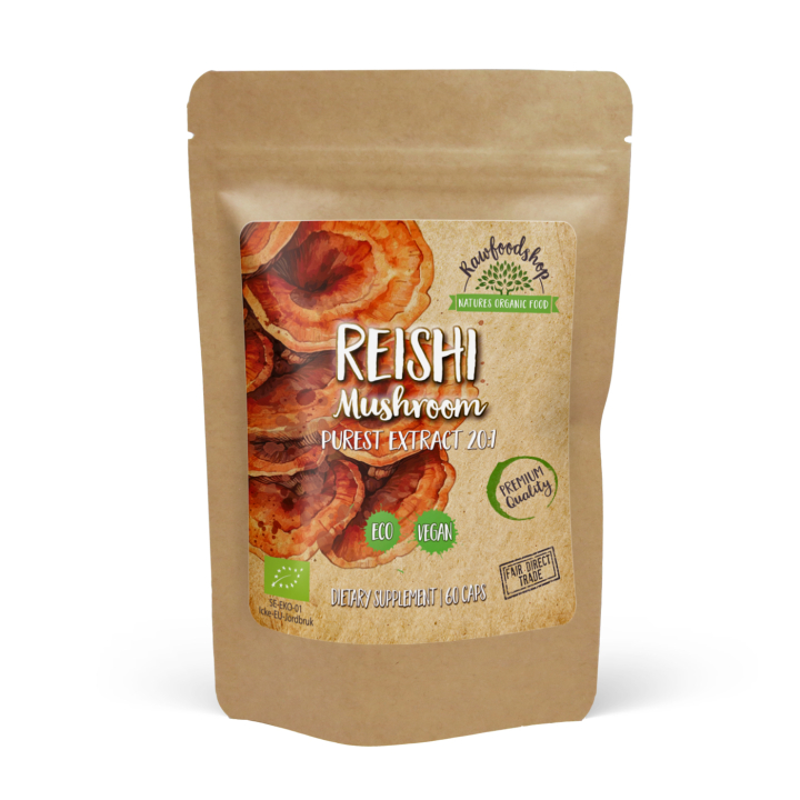 Reishi Extract 400mg EKO 60kapslar  i gruppen Kosttillskott / Örter & Växter / Svampar hos Rawfoodshop Scandinavia AB (CAPSREI60)