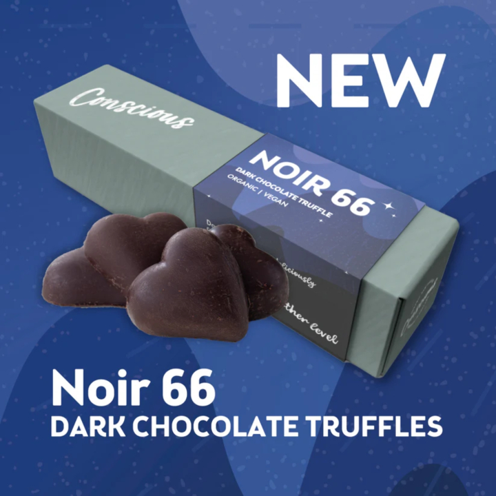 Noir 66 Dark Chocolate Truffles EKO 90g i gruppen Råvaror & Dryck / Godis & Choklad / Choklad & Bars hos Rawfoodshop Scandinavia AB (CCTFNO90)