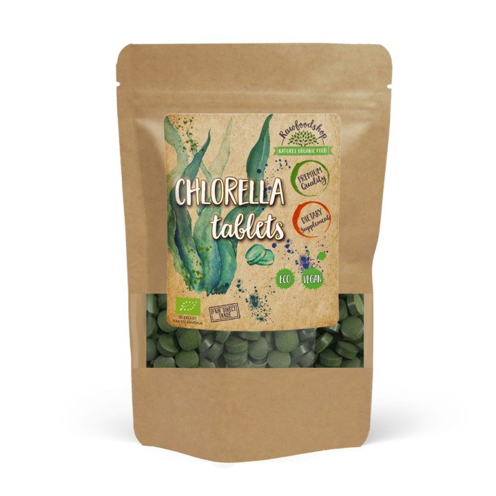 Chlorella Tabletter EKO 125g i gruppen Kosttillskott / Örter & Växter / Algtillskott hos Rawfoodshop Scandinavia AB (CHLO0100)