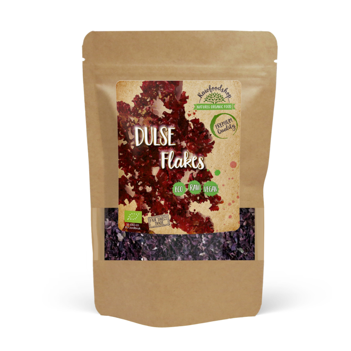 Dulse Flakes EKO 125g i gruppen Råvaror & Dryck / Hälsokost / Alger & Sjögräs hos Rawfoodshop Scandinavia AB (DULF1)