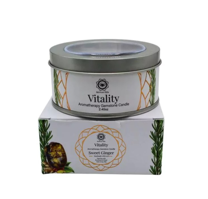 Kristall Ljus Vitality Sweet Ginger 70g i gruppen Hem & Själ / Stämning & doft / Doftljus hos Rawfoodshop Scandinavia AB (GRE3431117)