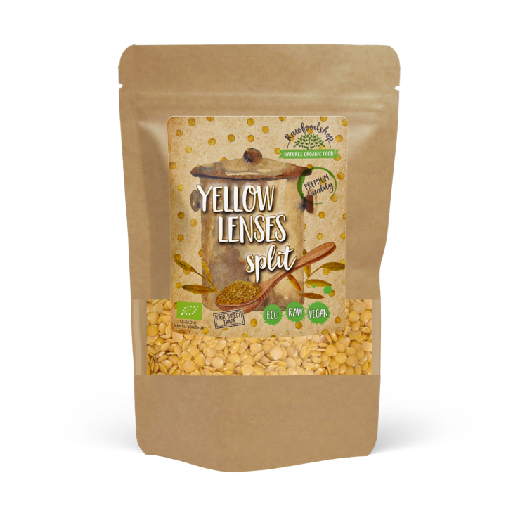 Linser Gula Delade EKO 1kg i gruppen Råvaror & Dryck / Skafferiet / Baljväxter hos Rawfoodshop Scandinavia AB (GULI11)