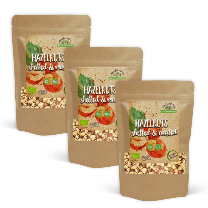 Hasselnötter skalade och rostade EKO 1kg x 3 paket i gruppen Råvaror & Dryck / Nötter / Hasselnötter hos Rawfoodshop Scandinavia AB (HAT01KG-SET3)