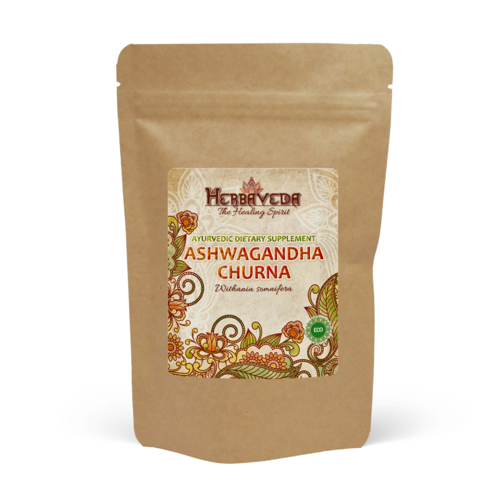 Ashwagandha Churna EKO 125g i gruppen Hälsa / Kosttillskott / Örter hos Rawfoodshop Scandinavia AB (HERBA18)