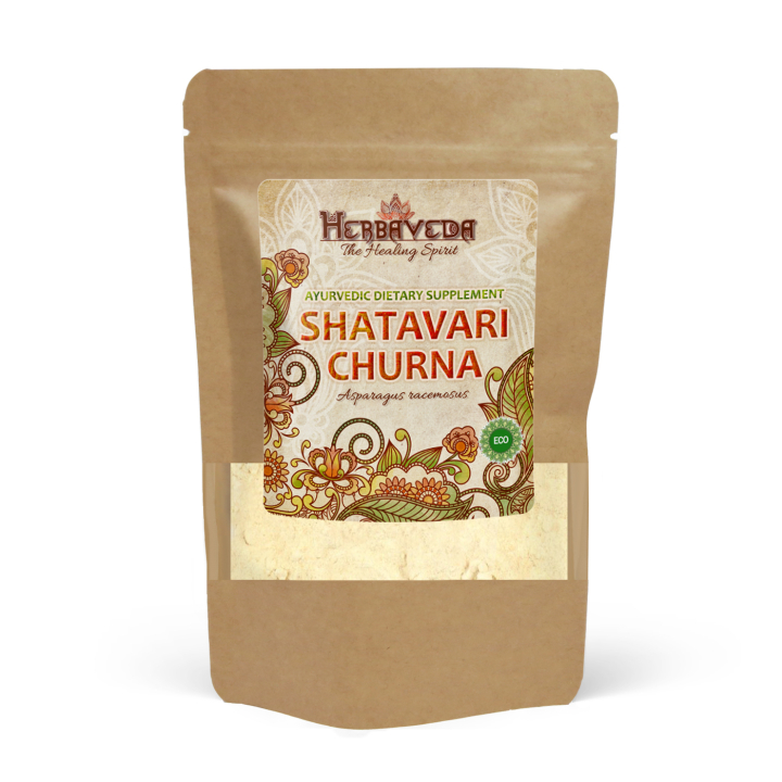 Shatavari Churna EKO 125g i gruppen Kosttillskott / Örter & Växter / Örter hos Rawfoodshop Scandinavia AB (HERBA22)