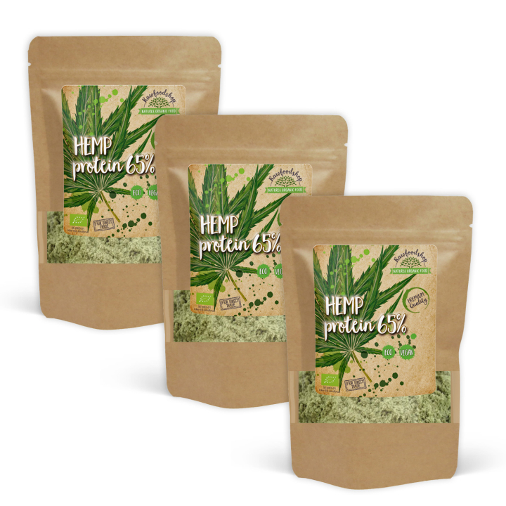 Hampaprotein 65% EKO 1kg x 3 paket i gruppen Råvaror & Dryck / Hälsokost / Proteinpulver hos Rawfoodshop Scandinavia AB (HMP01-SET3)