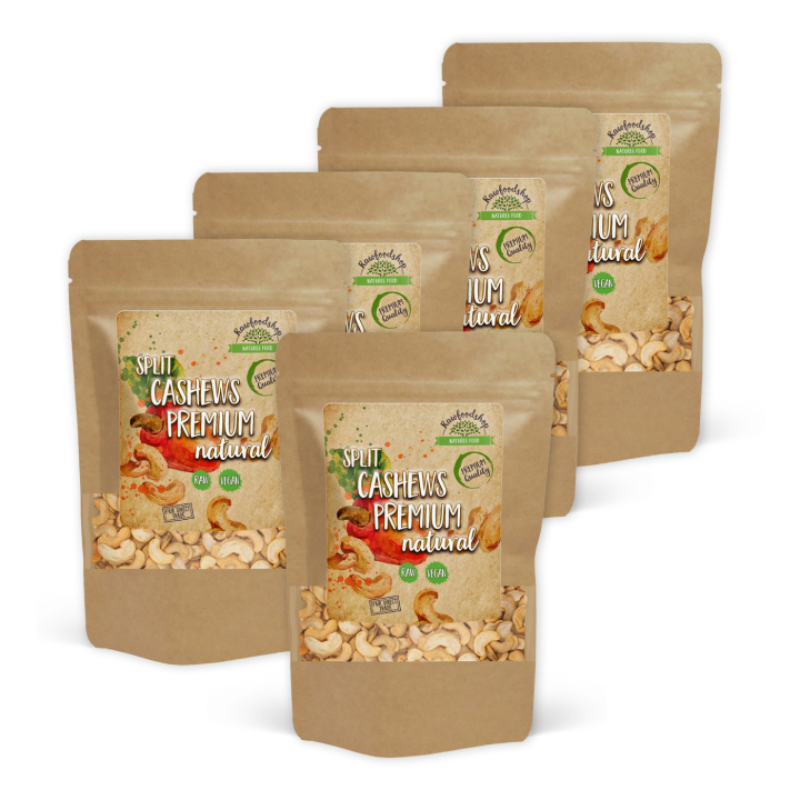 Cashewnötter Delade Premium RAW 1kg x 5 paket i gruppen Råvaror & Dryck / Nötter / Cashewnötter hos Rawfoodshop Scandinavia AB (K171911-SET5)