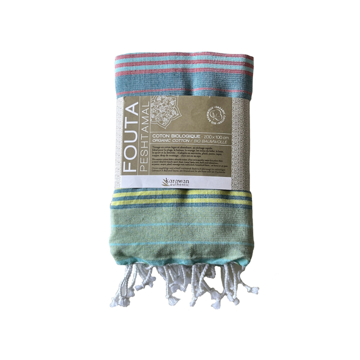 Fouta Adriatic i Ekologisk Bomull 200x100cm i gruppen Hud & Kropp / Bad & Spa / Handdukar hos Rawfoodshop Scandinavia AB (KFO04AD)