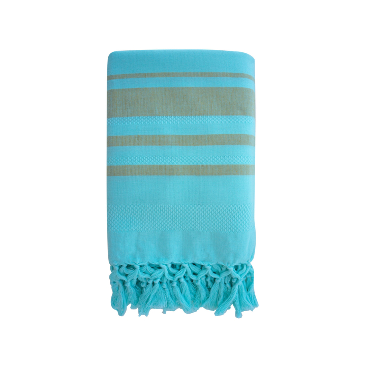 Fouta Turkuaz i Ekologisk Bomull 160x80cm i gruppen Hud & Kropp / Bad & Spa / Handdukar hos Rawfoodshop Scandinavia AB (KFO8TU)