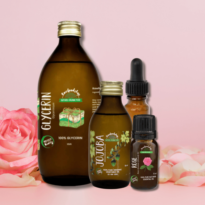 DIY hudvårds kit - Rose oil serum  i gruppen Hud & Kropp / Ansikte / Olja & Serum hos Rawfoodshop Scandinavia AB (KIT1)