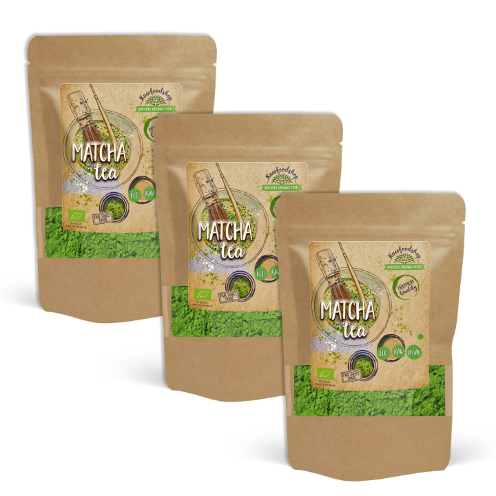 Matcha Te EKO 125g x 3 paket i gruppen Råvaror & Dryck / Drycker / Teer hos Rawfoodshop Scandinavia AB (RAWTE001-SET3)