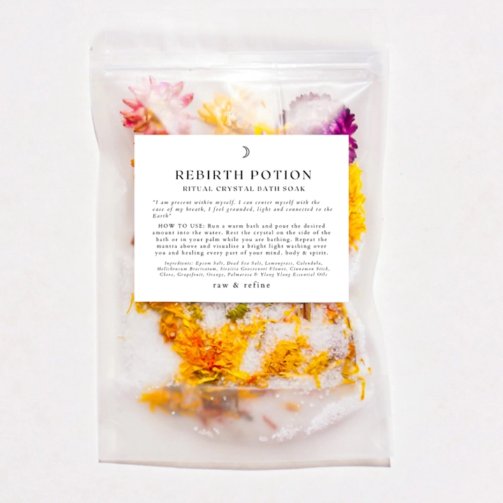 Rebirth Potion Badsalt 420g i gruppen Kroppsvård / Färdiga produkter / Hudvård hos Rawfoodshop Scandinavia AB (REBIRTH01)