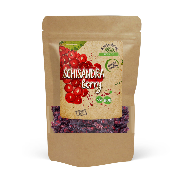 Schisandra Bär 125g i gruppen Råvaror & Dryck / Frukt & Bär / Övriga frukt & bär hos Rawfoodshop Scandinavia AB (RFRU100472E)