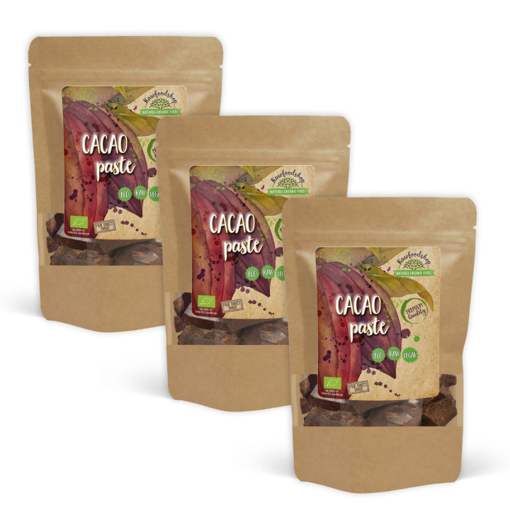 Kakaomassa RAW 100% EKO 500g x 3 paket i gruppen Råvaror & Dryck / Bakning / Kakaoprodukter hos Rawfoodshop Scandinavia AB (RKAK500313E-SET3)