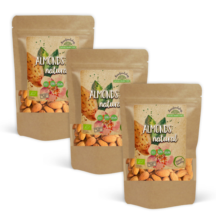 Mandel Premium RAW EKO 1kg x 3 paket  i gruppen Råvaror & Dryck / Nötter / Mandel hos Rawfoodshop Scandinavia AB (RNOT1000431E-SET)