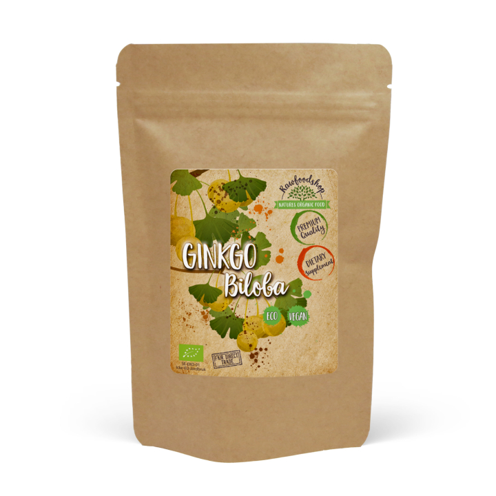 Ginkgo Biloba Pulver EKO 125g i gruppen Hälsa / Kosttillskott hos Rawfoodshop Scandinavia AB (RPUL100109E)