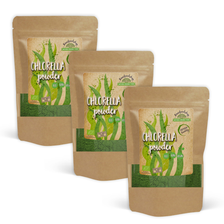 Chlorella Pulver EKO 250g x 3 paket i gruppen Råvaror & Dryck / Hälsokost / Chlorellapulver hos Rawfoodshop Scandinavia AB (RPUL250630E-SET3)