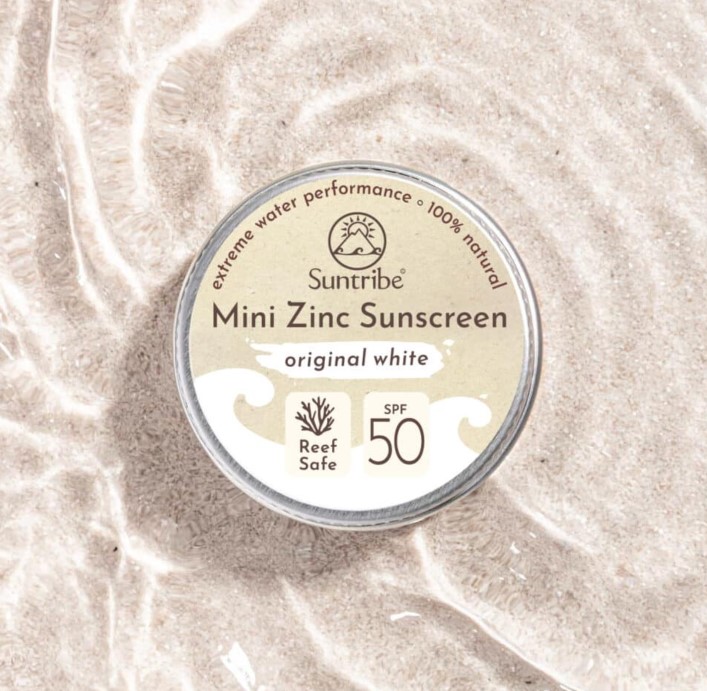 Suntribe All Natural Mini Zinc Sunscreen Face & Sport SPF50 Original White 15g i gruppen Kroppsvård / Färdiga produkter / Ansiktsvård hos Rawfoodshop Scandinavia AB (SUN2395720)