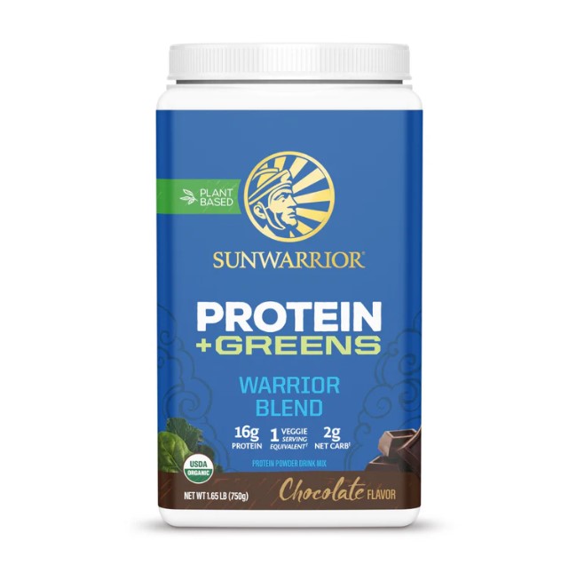 Sunwarrior Warrior Blend Protein+Greens Chocolate 750g i gruppen Kosttillskott / Användningsområde / Vikt & Måltid hos Rawfoodshop Scandinavia AB (SW270)