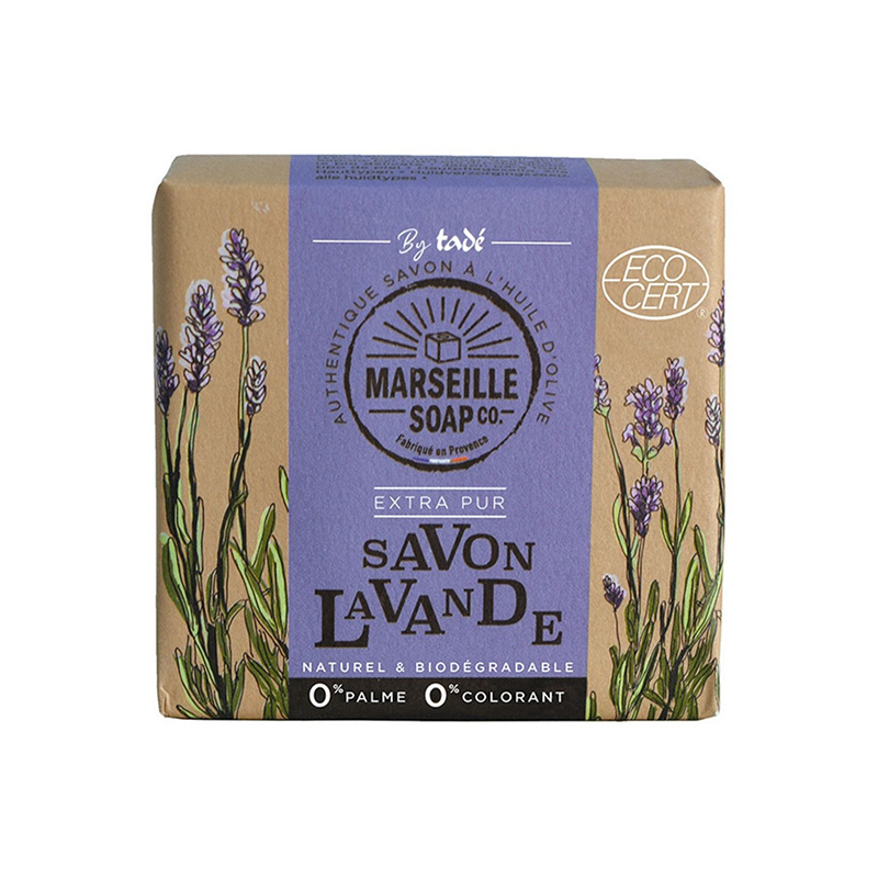 Fast Marseille Tvål 100g Lavender i gruppen Kroppsvård / Färdiga produkter / Tvål hos Rawfoodshop Scandinavia AB (TADSOLIDM2327)