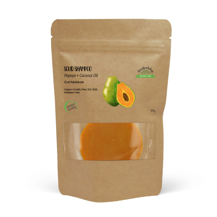 Fast Schampo Papaya 60g i gruppen Hud & Kropp / Färdiga produkter / Hårvård hos Rawfoodshop Scandinavia AB (UWHSS06)