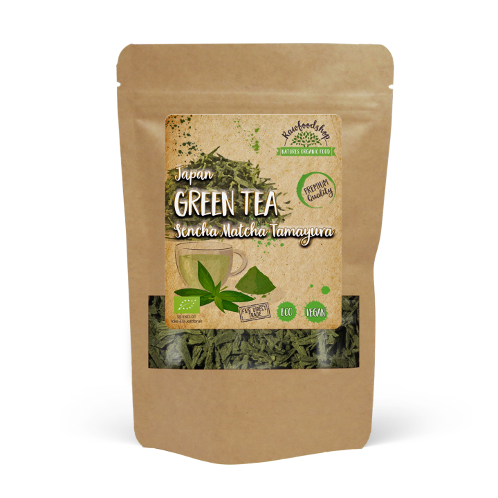 Grönt te, Sencha Matcha Tamayura EKO 50g i gruppen OUTLET 20-80% / Skafferivaror 50% / Skafferivaror 30% hos Rawfoodshop Scandinavia AB (W00637-1)