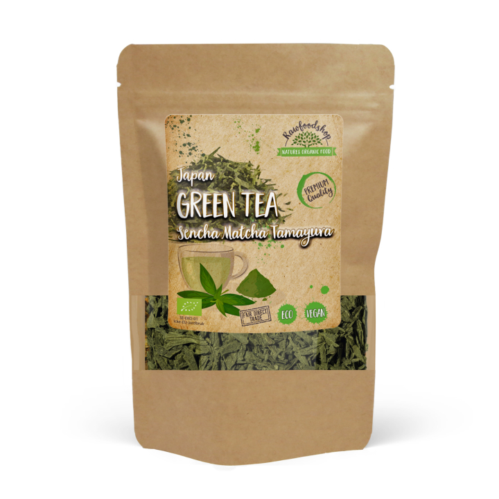 Grönt te, Sencha Matcha Tamayura EKO 50g i gruppen OUTLET 20-80% / Skafferivaror 20-50% / Skafferivaror 30% hos Rawfoodshop Scandinavia AB (W00637-1)