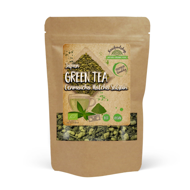 Grönt te, Genmaicha Matcha Satsuki EKO 50g i gruppen Råvaror & Dryck / Drycker / Teer hos Rawfoodshop Scandinavia AB (W00643-1)