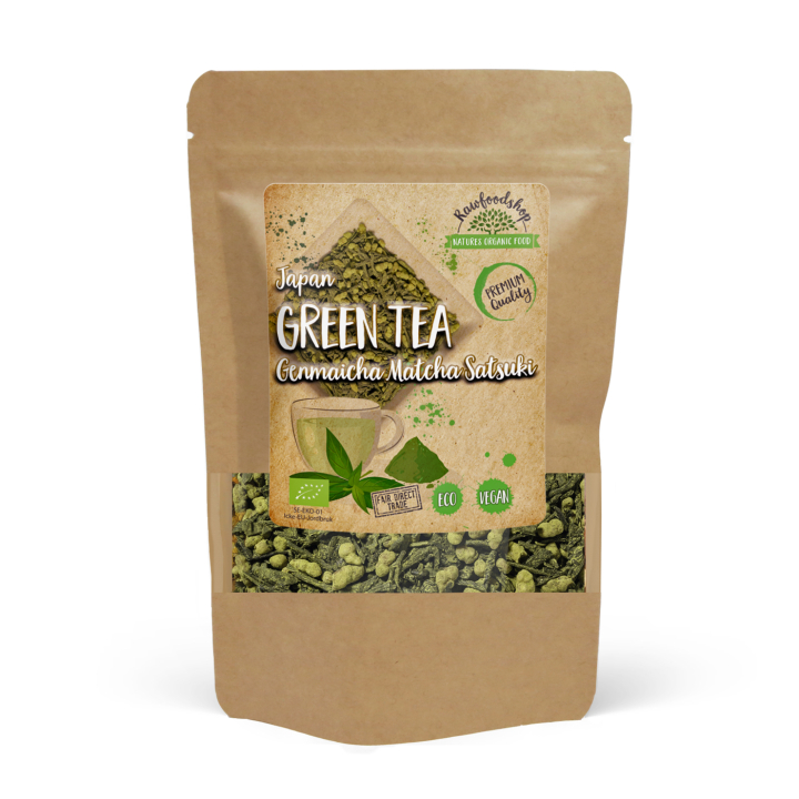 Grönt te, Genmaicha Matcha Satsuki EKO 50g i gruppen Råvaror & Dryck / Drycker / Teer hos Rawfoodshop Scandinavia AB (W00643-1)