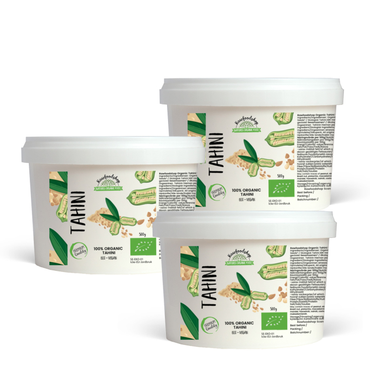 Tahini EKO 500g x 3 paket i gruppen Råvaror & Dryck / Skafferiet / Smaksättning / Paste & Chutney hos Rawfoodshop Scandinavia AB (ZFN0235500-SET3)